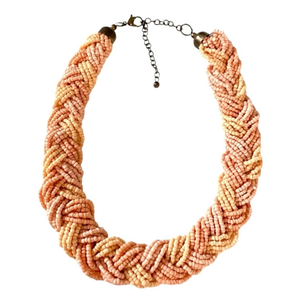 Pink Coral Multi-Strand Bead Necklace